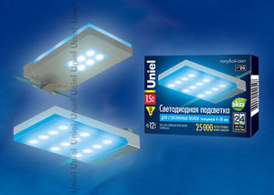 картинка Uniel подсветка для полок ULE-C01-1,5W/BLUE IP20 SILVER от магазина СИЛА СВЕТА